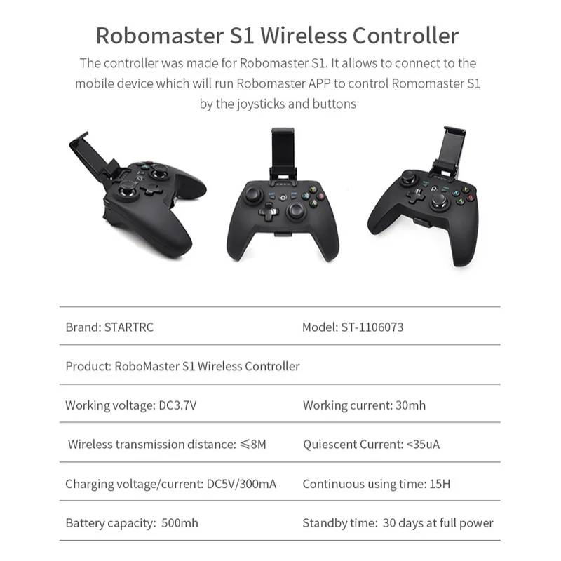 Беспроводной геймпад Bluetooth контроллер Джойстик с держателем телефона для DJI RoboMaster