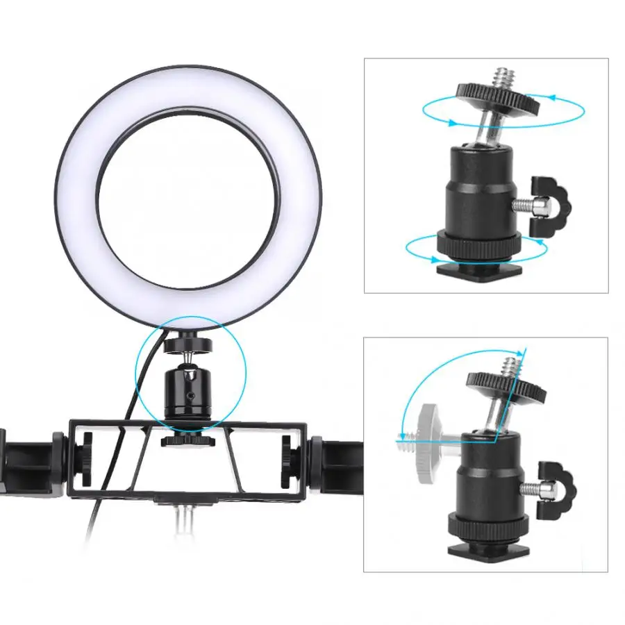 Ringlight 6 дюймов светодиодный светильник для камеры с кольцом для фотосъемки заполняющий свет затемняемый держатель штатива фото свет
