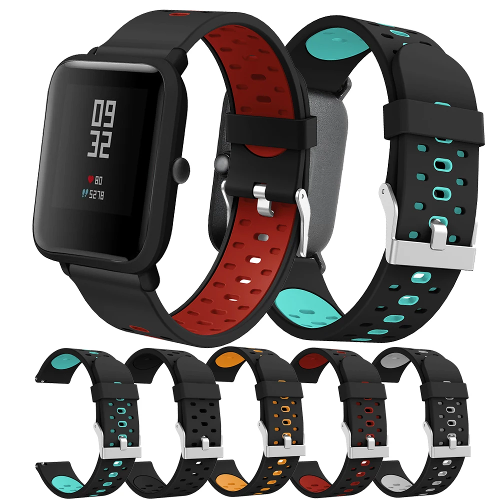 Силиконовый ремешок для Huami Amazfit GTS GTR 42 мм BIP Смарт часы замена часов спортивный