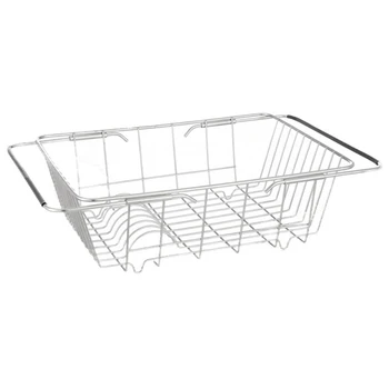 

Expandable Dish Drying Rack Utensil Holder 304 Stainless Steel Over Sink Dish Rack Drainer GQ