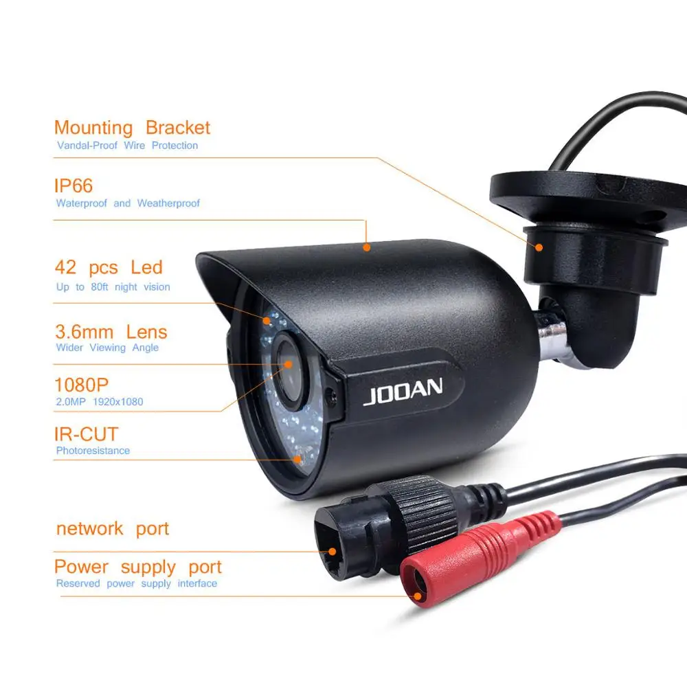 JOOAN 703ERA камера безопасности 2.0MP домашняя ip-камера 42 ИК-светодиодов 3,6 мм объектив Водонепроницаемая Пуля CCTV камера видеонаблюдения