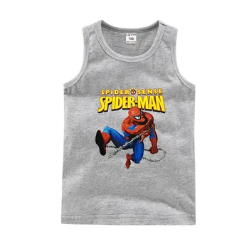 

Children Boys Spiderman T Shirts For Baby Boys Cotton Vest kids Undershirt Kids Sleeveless Top Clothes Summer Fashion New