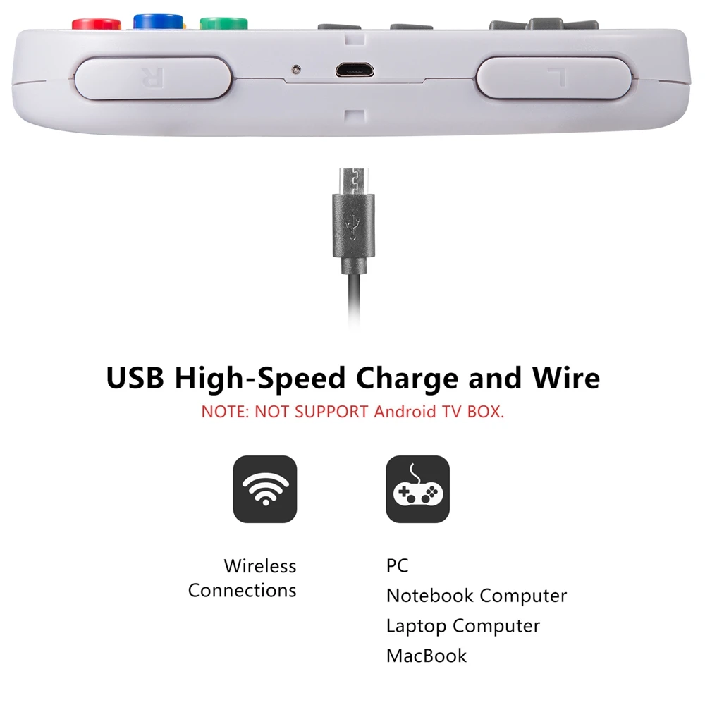 2 Pack 2.4 GHz Wireless USB/SNES Controller Joystick for Super NES/SFC Game Console & Windows PC MAC Linux Genesis Raspberry Pi