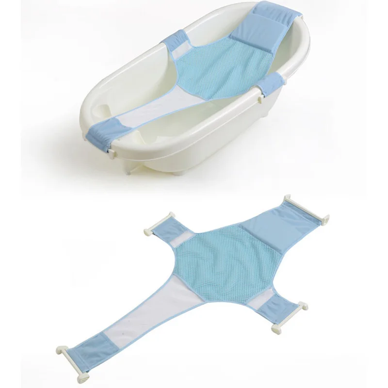 

Newborn Cross Type Bath Net Baby Bathing Care Non-slip Mat Infant Bath Protect Pad Net Bathroom Adjustable Baby Mesh Bathing Bed