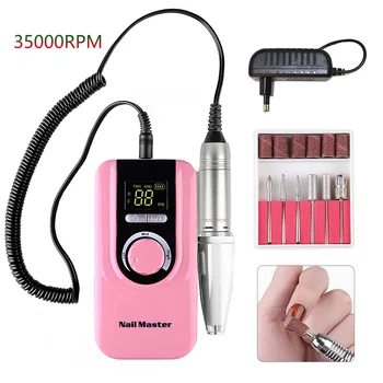 

35000RPM Rechargeable Nail Drill Machine Strong Nail Drill Manicure Pedicure Drill Machine Left Hand Recharge Nail Drill Machine