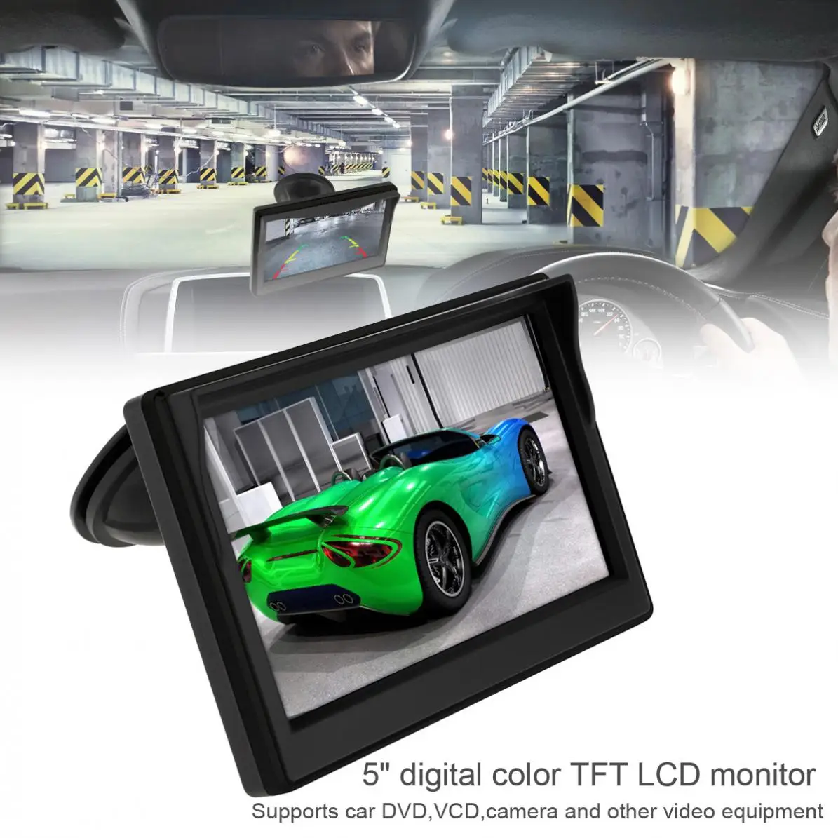 5-дюймовый автомобильный ЖК-монитор TFT экран 800x480 16:9 2-сторонний видеовход для