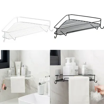 

Bathroom Kitchen Corner Shelf Rack Triangle Grip Bath Storage Wall Mount Holder
