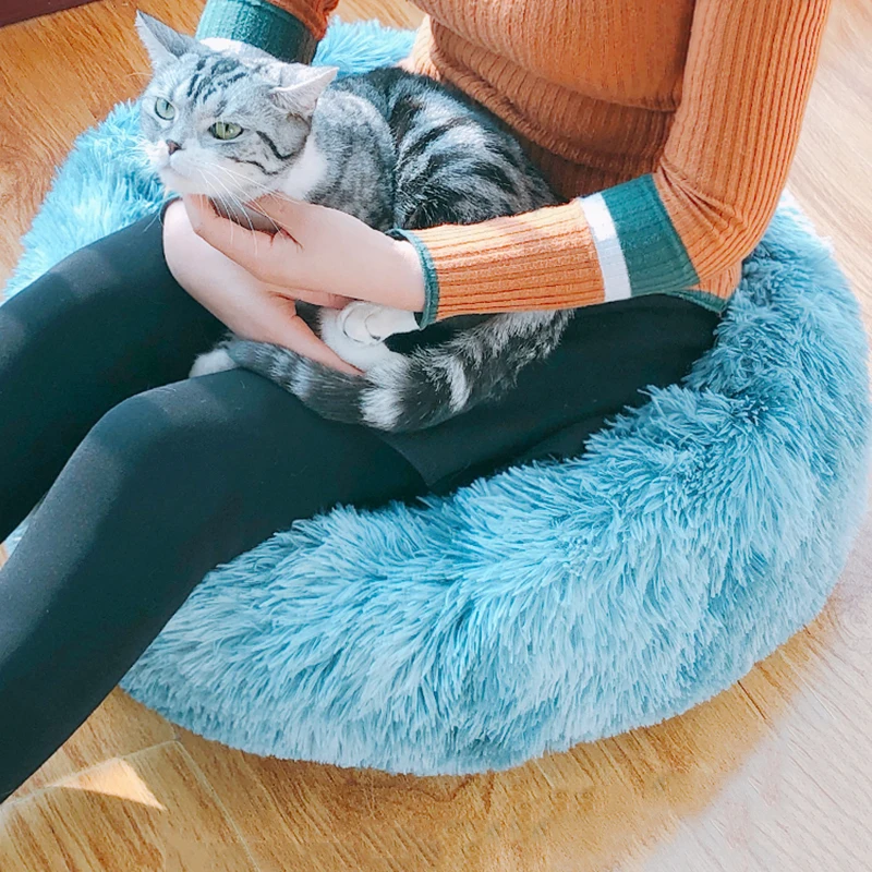 HOOPET плюшевая кровать для домашних животных круглая собак и кошек зимний теплый