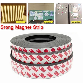 

1Meters Self Adhesive Flexible Magnetic Strip 10*1 20*1 30*1 1M Rubber Magnet Tape Width 10mm 20mm 30mm Thickness 1.5mm
