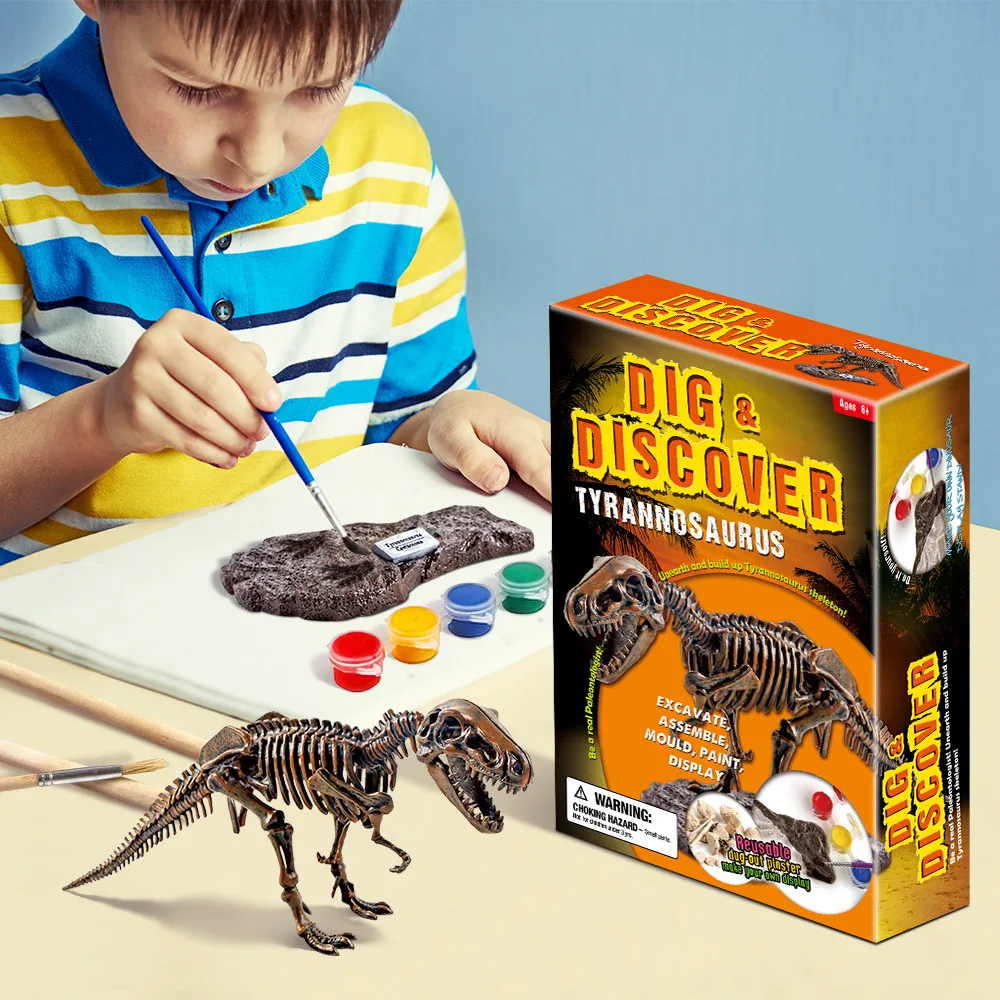 

2020 Children's Educational DIY Archaeological Toy Painted Dinosaur Fossil Excavation Assembled Toys Educational Game For Kids