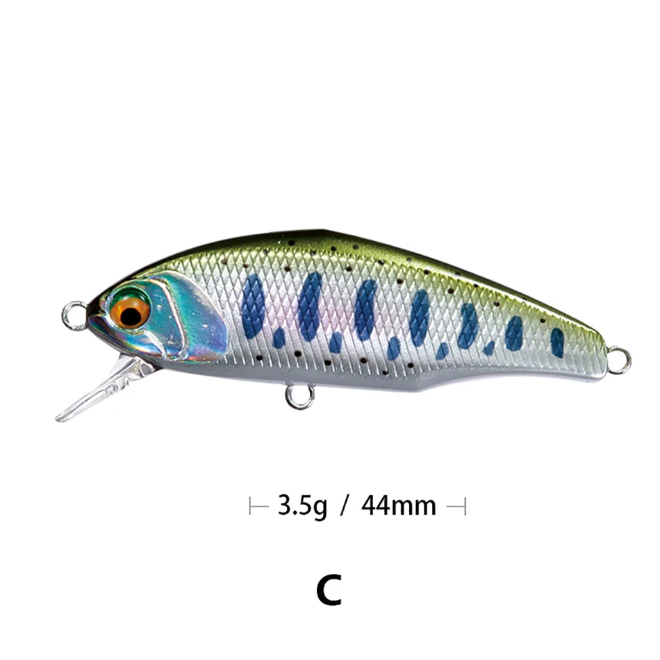 Mises 4,4 см 3,5 г 12 цветов Мини Тонущая бионическая блесна приманка 3D глаза искусственная пластиковая жесткая приманка Рыбная приманка вобблер - Цвет: C