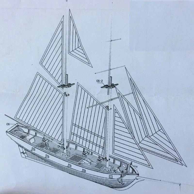 1/100 масштаб HALCON 1840 DIY модель парусника набор игрушек 400x150x300 мм ручной работы деревянная сборка парусники детские игрушки подарок