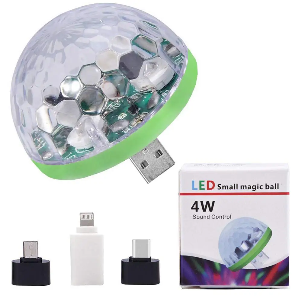 Миниатюрный светодиодный RGB дискотечный сценический светильник с USB вечеринка