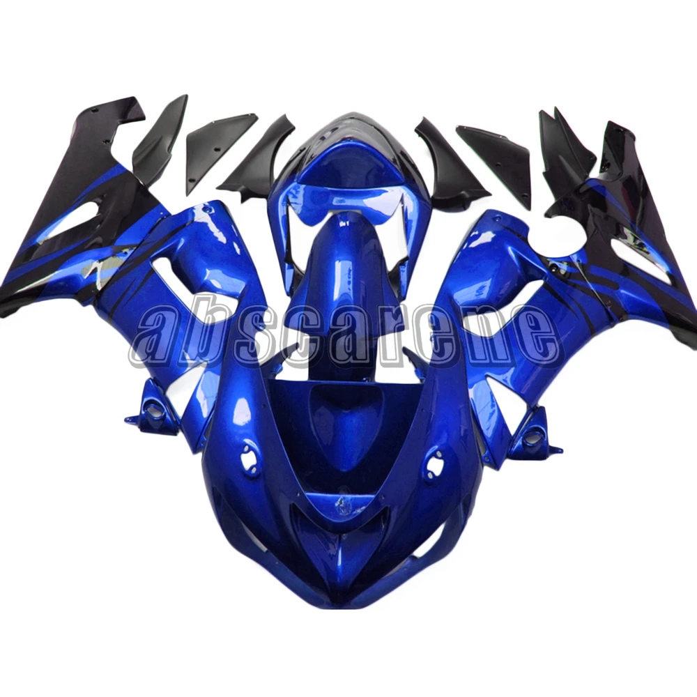 Впрыска полный комплект обтекателя для Kawasaki ZX6R ZX-6R 2005 2006 05 06 ABS пластик мотоциклетный кузов глянцевый синий Cowlings