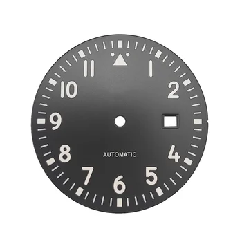 

35.5mm Fully Lumed Black Blue Pilot's Watch Dial Fit Miyota8215 DG2813 ETA2824 Movement Luminous Sterile Dial
