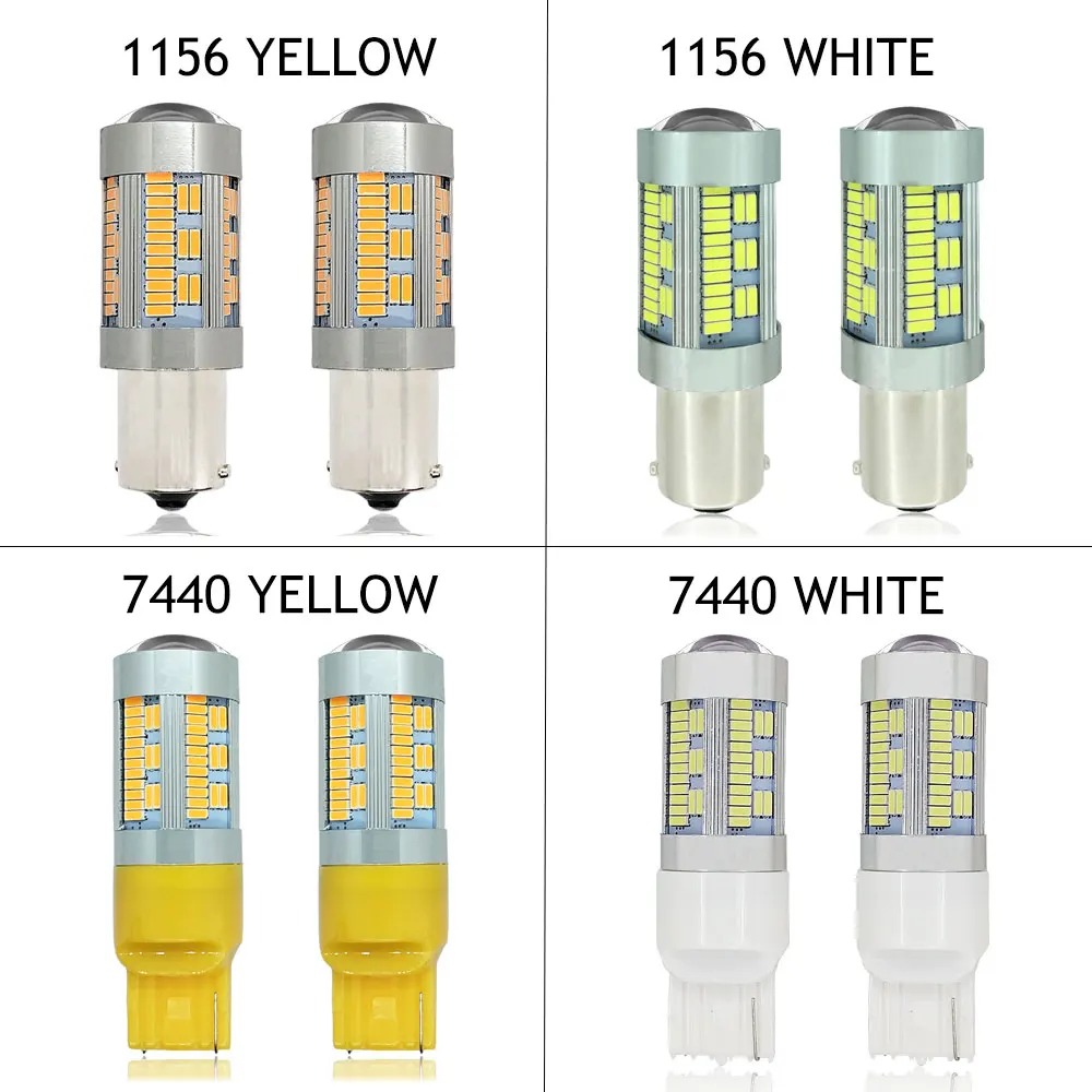 2 шт. T20 W21W светодиодный Canbus WY21W 7440 4014 105SMD лампы не Hyperflash P21W светодиодный 1156 BA15S PY21W BAU15S светодиодный светильник обратный поворот сигнала