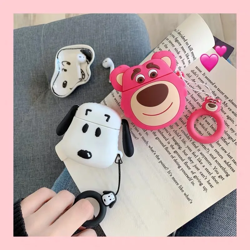 Чехлы для Apple AirPods 2 мягкие Мультяшные наушники авокадо клубника чехол для Air Pods 1 Зарядная Коробка Чехол для Airpods с крючками