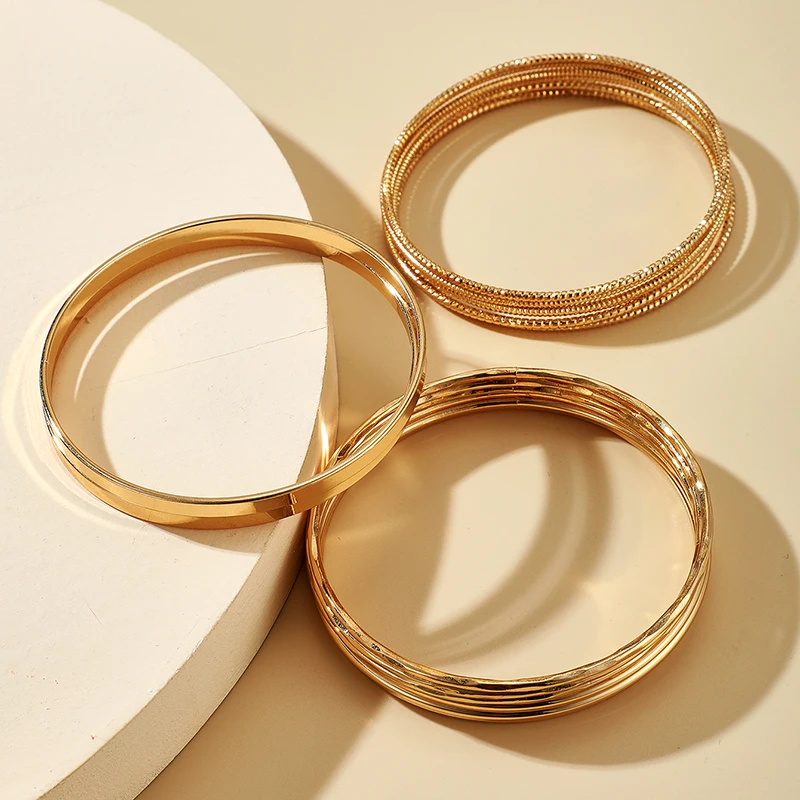 Tocona 14pcs/sets Gold Color Bracelets for Women Alloy Metal Bangle Party Jewelry Bohemian Jewelry Gift bracelet jewelry