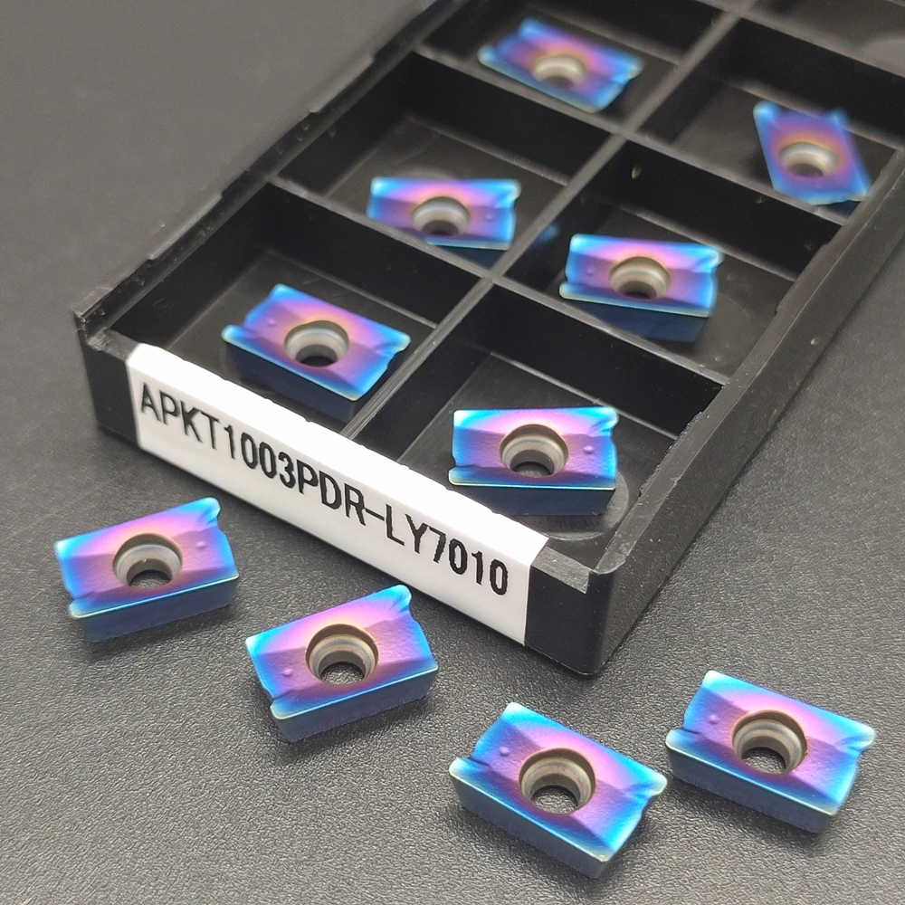 

10PCS High Quality Carbide APKT1003PDR LY7010 Turning Tool Blue Flame Series CNC Milling Blades