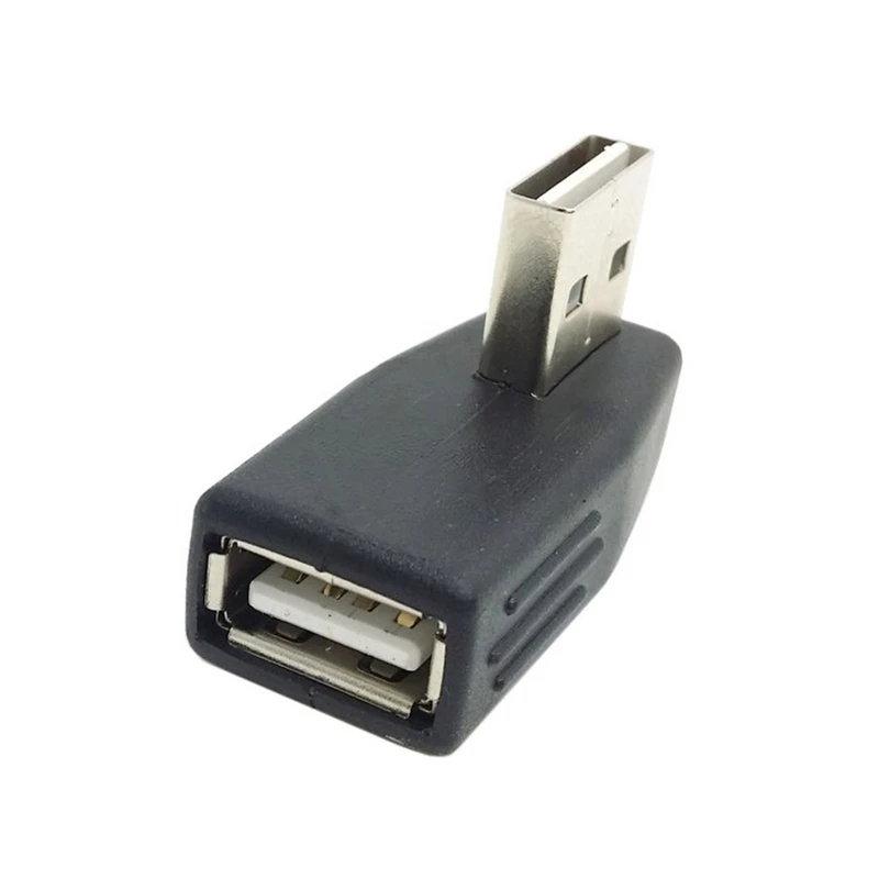 

10pcs/lot USB 2.0 A type Male to Female Extension Adapter 90 Degree Left & Right Angled Reversible Design Black color