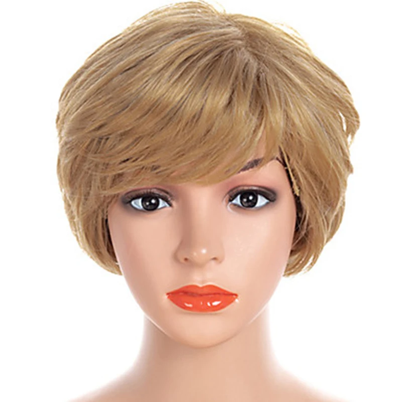 

HAIRJOY Women Synthetic Hair Wig Short Straight Wig Light Blonde Wigs with Bangs