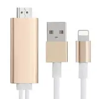 2 дюйма 1 8 Pin 2 м для IPhone к HDMI HD линии HDMI+ USB кабель HDTV AV кабель адаптер для IPhone 6 6S 5S 5 - Цвет: Gold