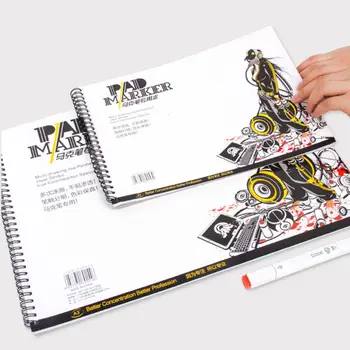 

34 Sheet A3/A4/A5 Professional Marker Paper Spiral Sketch Notepad Book Painting