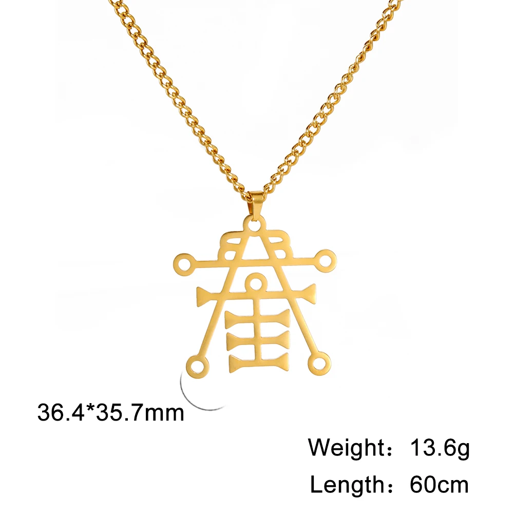 Stainless Steel Sigil of Anubis Gothic Necklace - Egyptian God of Decay and Embalming