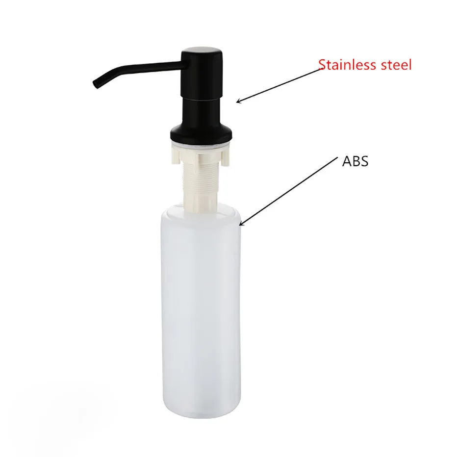 Tuqiu Kitchen Sink Soap Dispenser Stainless Steel Soap Dispenser Bathroom 300ML Soap Dispenser Black/Gold/Chrome/Nickel 6
