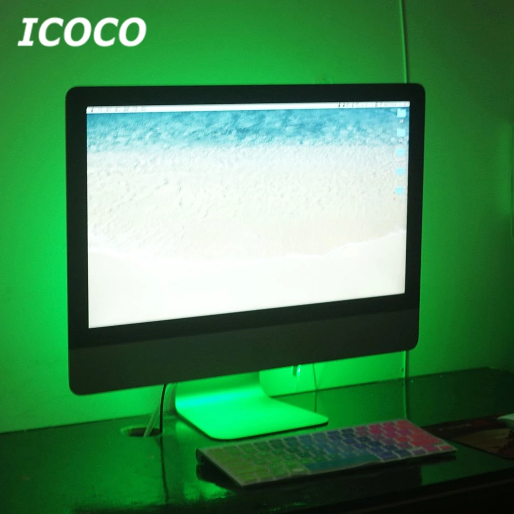 ICOCO 1/2 м беспроводной пульт дистанционного управления USB питание светодиодный светильник с цветными полосками энергосберегающий для спальни дома ТВ фоновый Декор распродажа