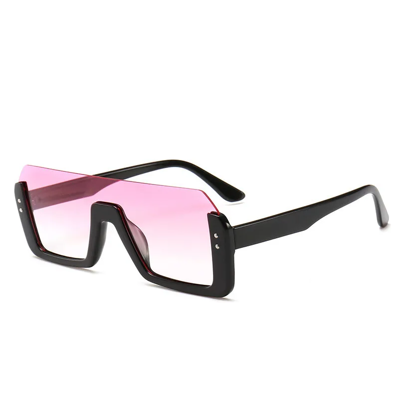 Модные Ретро дизайнерские супер квадратные очки кошачий глаз женские мужские солнцезащитные очки прямоугольные полуоправы очки водительские очки - Название цвета: D