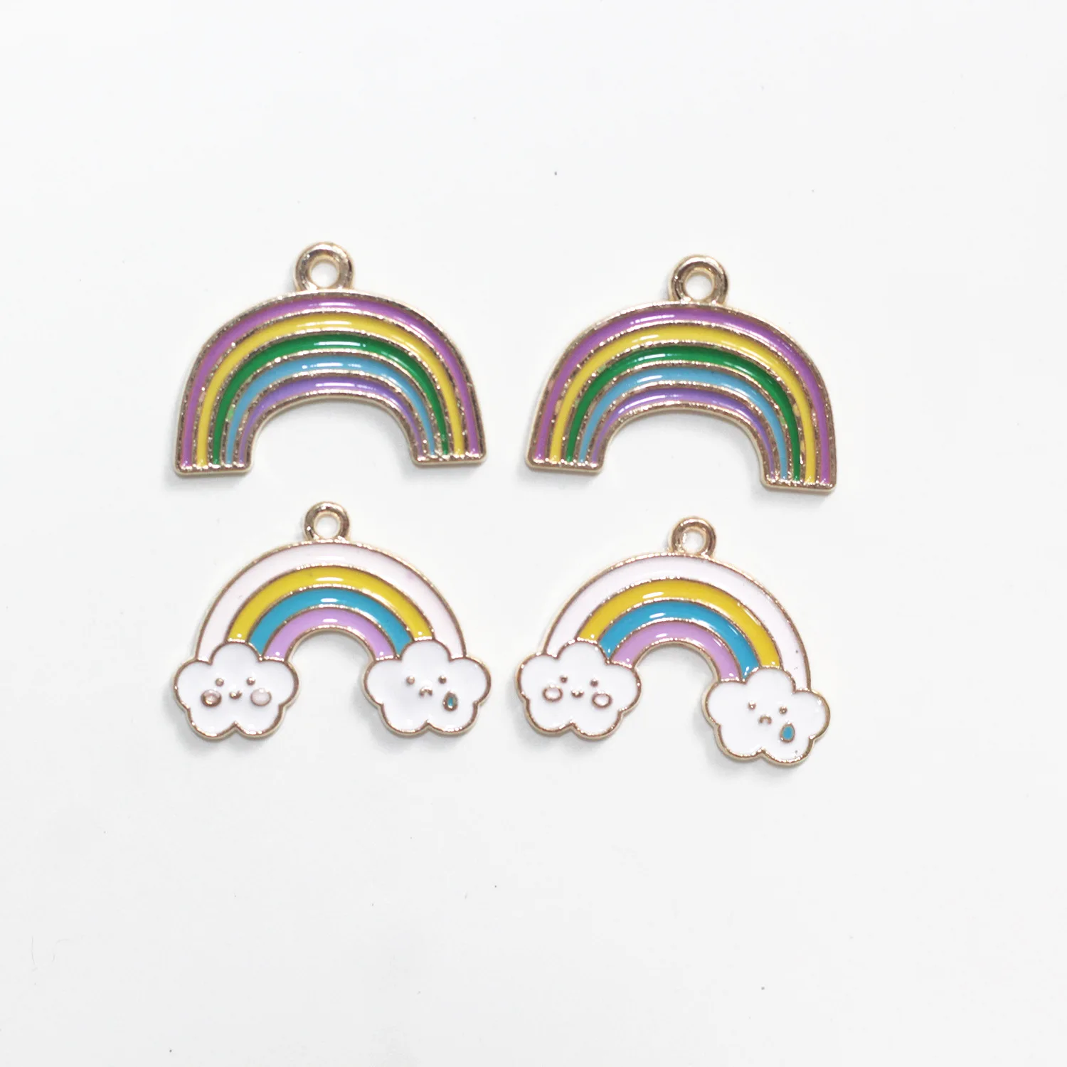 

10pcs Oil Drop Multicolor Rainbow Smile Cloud Zinc Alloy Earring Pendant Creative DIY Necklace Bracelet Pendant Material