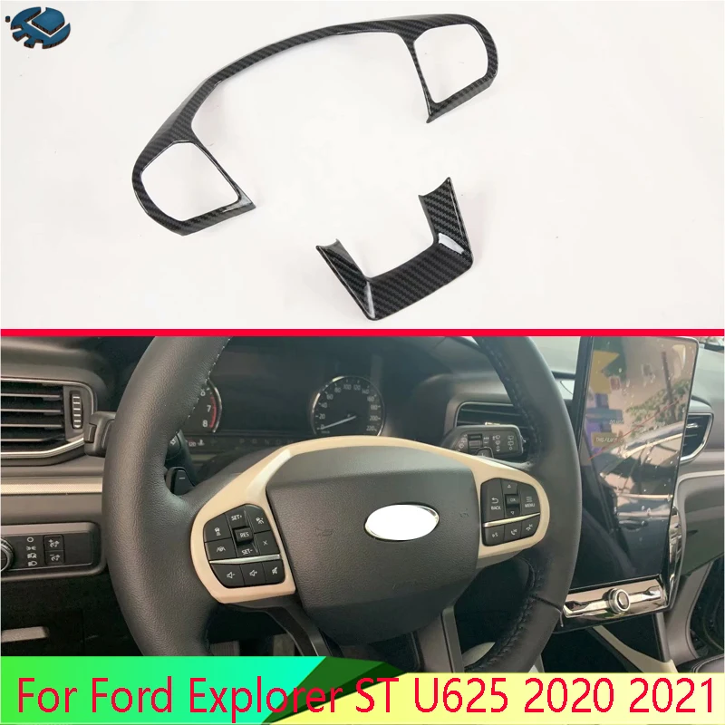 Fur Ford Explorer St U625 21 Carbon Faser Stil Lenkrad Panel Abdeckung Lunette Trim Insert Abzeichen Form Garnieren Interior Mouldings Aliexpress