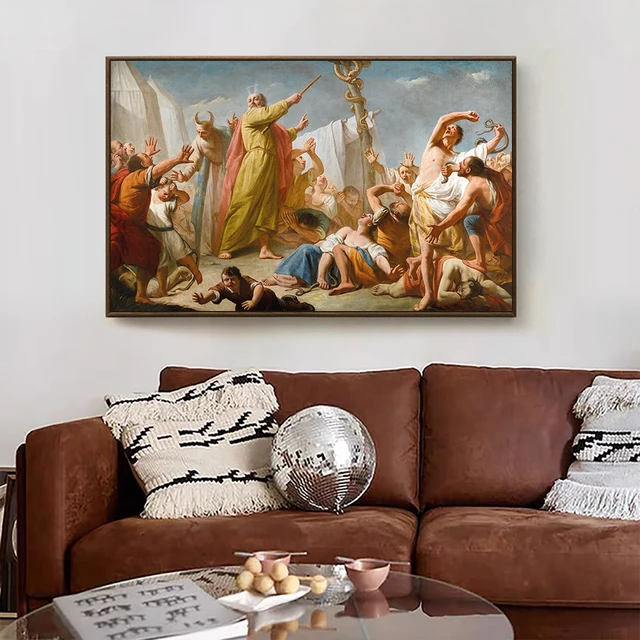 Moses and The Serpent of Brass by Giuseppe Angel Printed on Canvas 1
