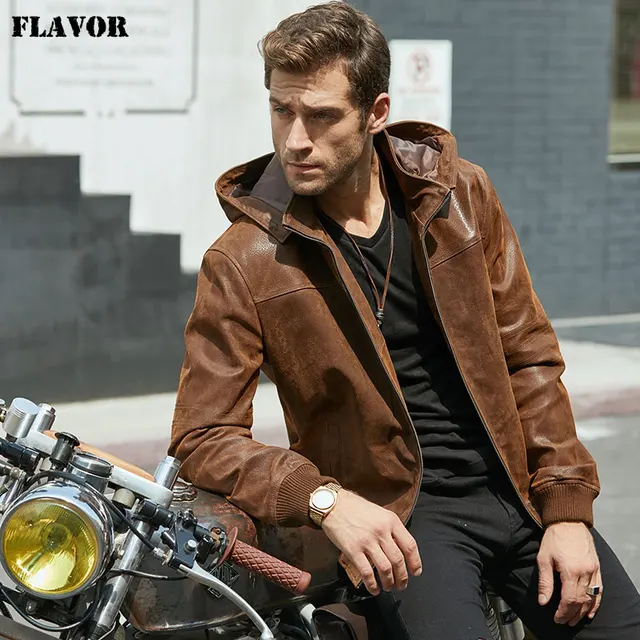 New Men s Winter Jacket Made Of Genuine Pigskin Leather With A Hood Pigskin Motorcycle Jacket New Men's Winter Jacket Made Of Genuine Pigskin Leather With A Hood, Pigskin Motorcycle Jacket, Natural Leather Jacket