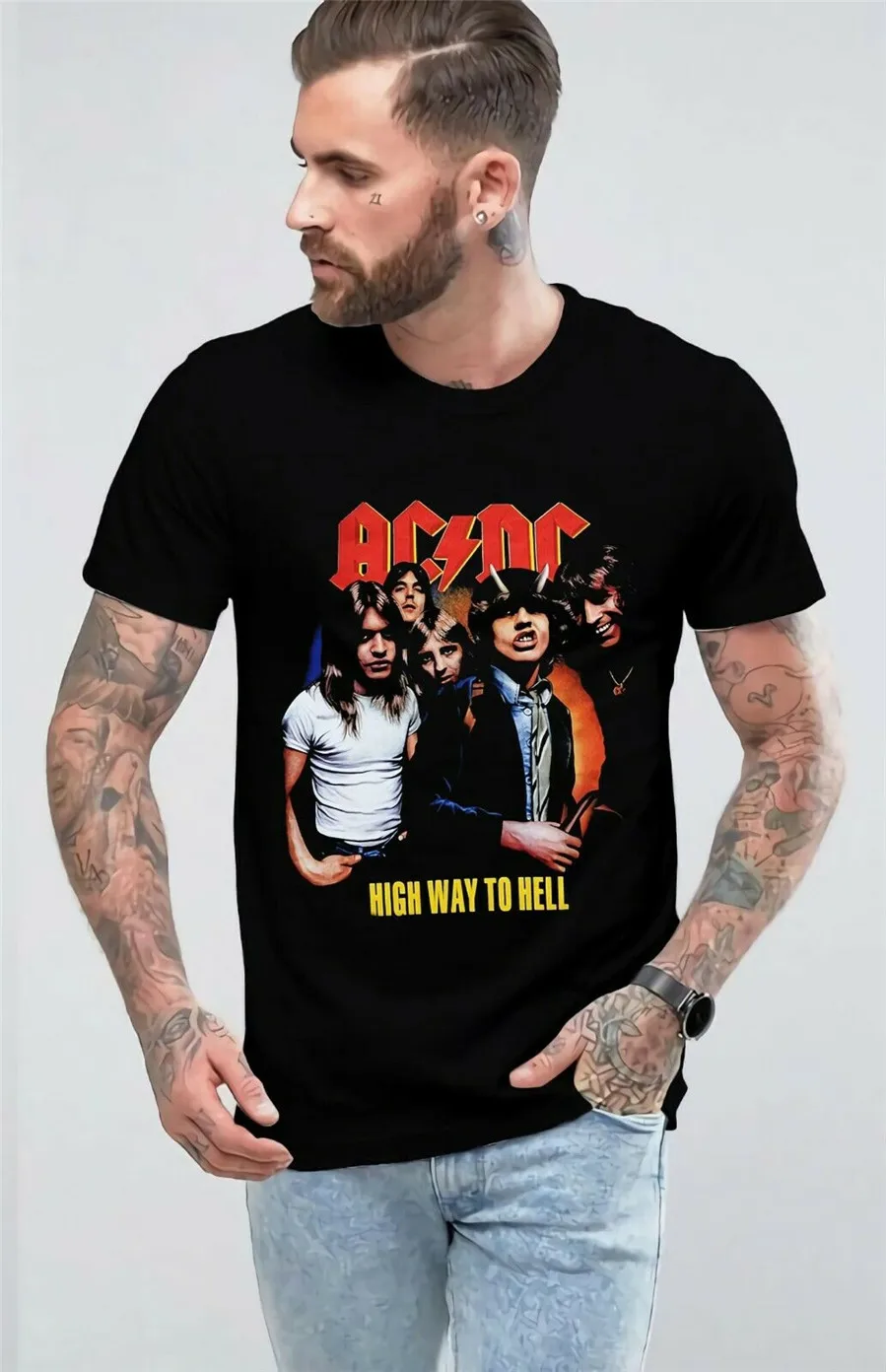 Новый Camisetas группа acdc рок футболка Размер S-2Xl Лучший товар новые тренды | Мужская