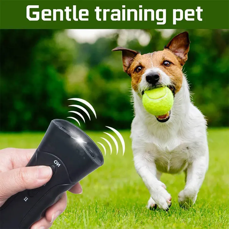 Espantaperros-entrenador de entrenamiento ultrasónico para perros, dispositivo antiladridos con luz LED, suministros para perros - AliExpress Hogar jardín