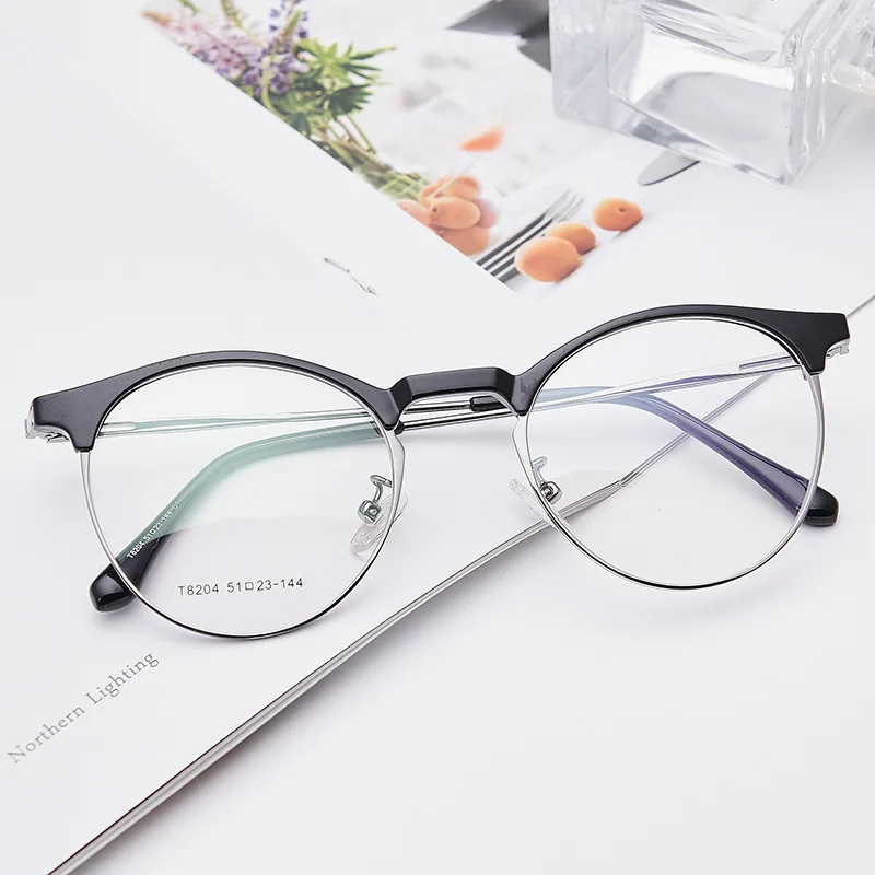 

Bo New Style Retro Metal Optical Frame Celebrity Style Eyebrows Rack Trend Nearsighted Glasses Women's Men's T8204