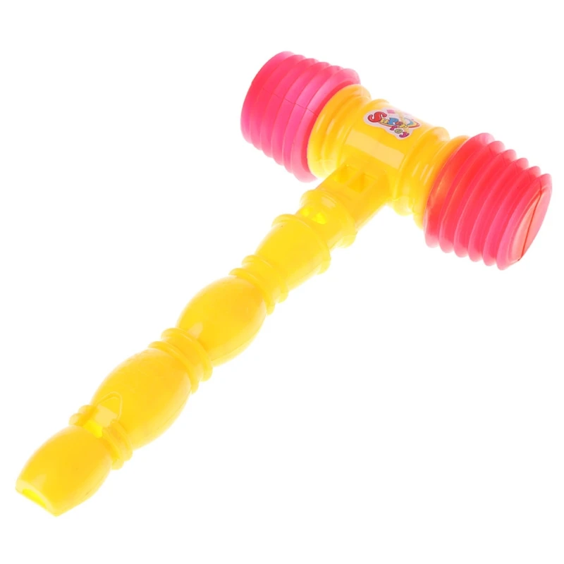 25cm Child Training Toddler Kids Handle Plastic Hammer Whistle Toys