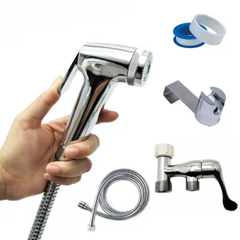 

Bathroom Handheld Bidet Toilet Sprayer Set Shattaf Douche Kit With 7/8" adapter
