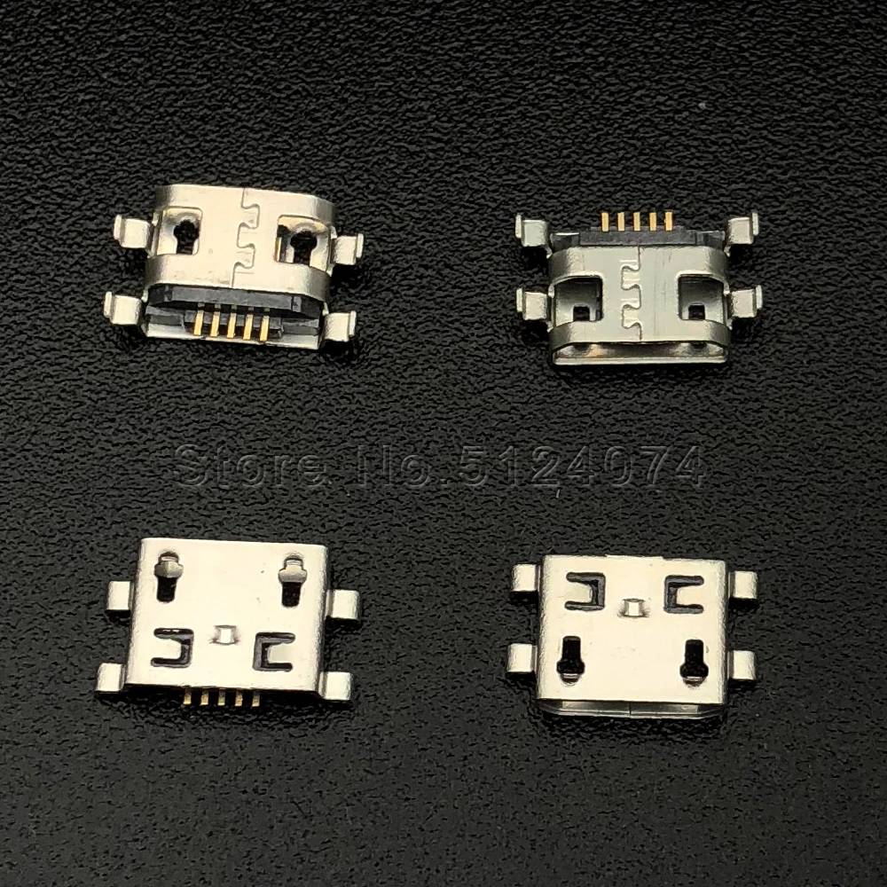 Медный разъем Micro USB 5P 5pin 20 шт./лот 0 8 без скручивания края 4-ногий для Mac |
