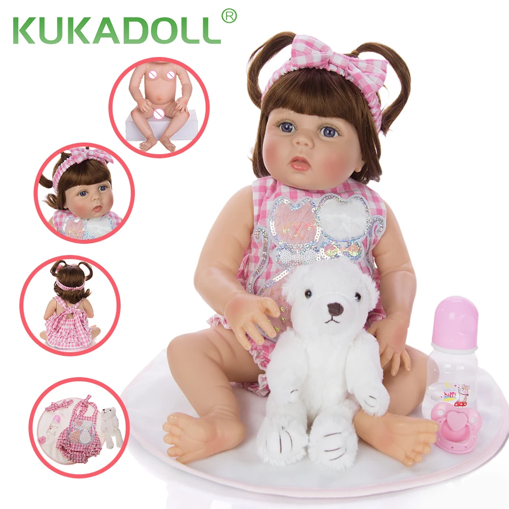 Куклы KUKADOLL новый дизайн 23 дюйма куклы для новорожденных девочек полностью винил