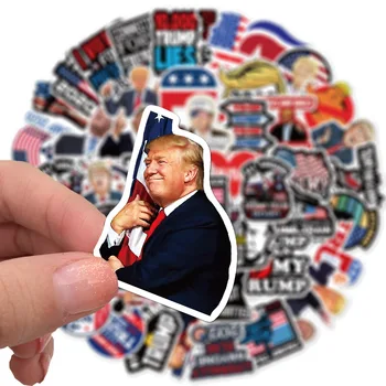 

50Pcs/lot Hotsale 2020 USA president Graffiti Trump Sticker Waterproof No-duplicate Notebook Skateboard Decal Dropshipping