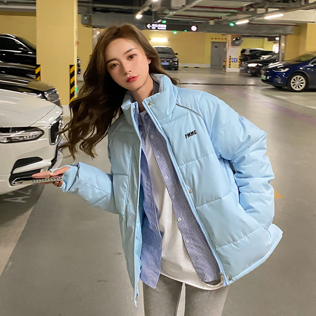 Style Women's Winter Jacket Solid Long Sleeve Stand Collar Ladies Casual Down Coats Zipper Pockets Thick Warm Outwear