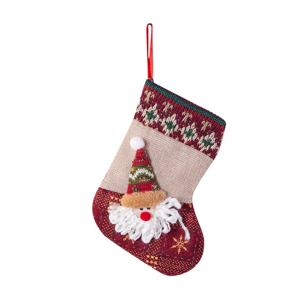 Christmas Stockings Mini Socks Santa Candy Gift Bag Christmas Tree Decorations новогодние украшения Decorations For Home