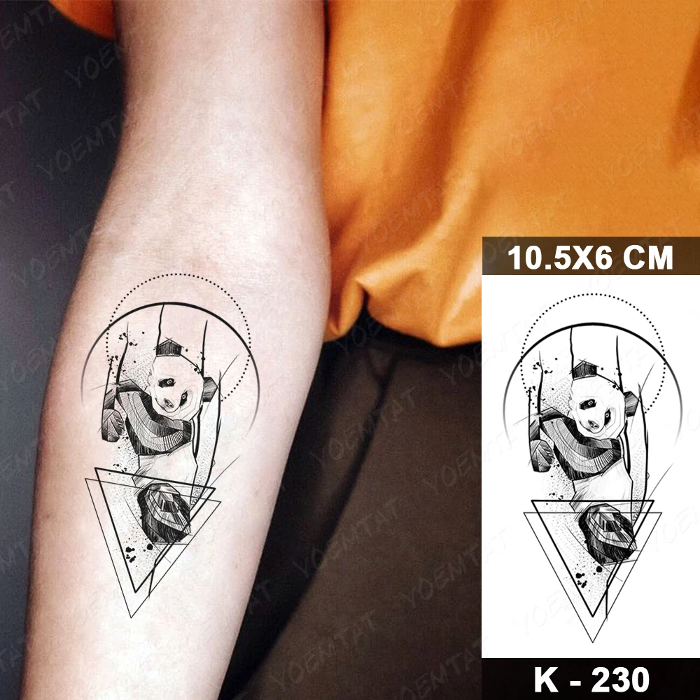 Waterproof Temporary Tattoo Stickers Wolf Cat Deer Panda Moon Mountain Flash Tatto Arm Wrist Fake Tattoos Body Art Women Men Kids,tattoo sticker,temporary tattoos
