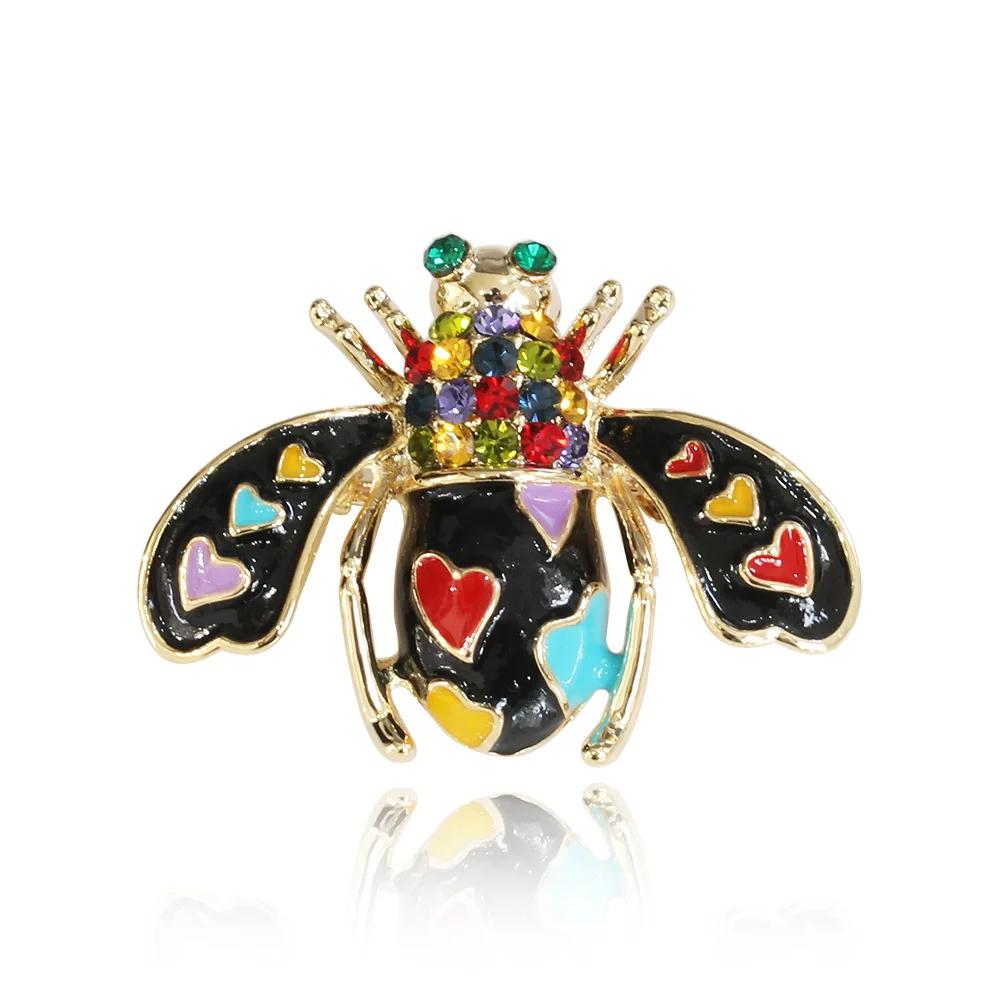 

SUN & CLOUD Korean-style Popular Bees Brooch Three-Color Heart Printed Cute Animal Collar Pin Men And Women Celebrity Style Acce