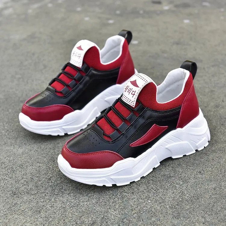 Pantshoes/удобные кроссовки из дышащего сетчатого материала на не сужающемся книзу массивном каблуке 5 см; женские кроссовки на платформе; женская обувь; повседневная женская обувь E18-93
