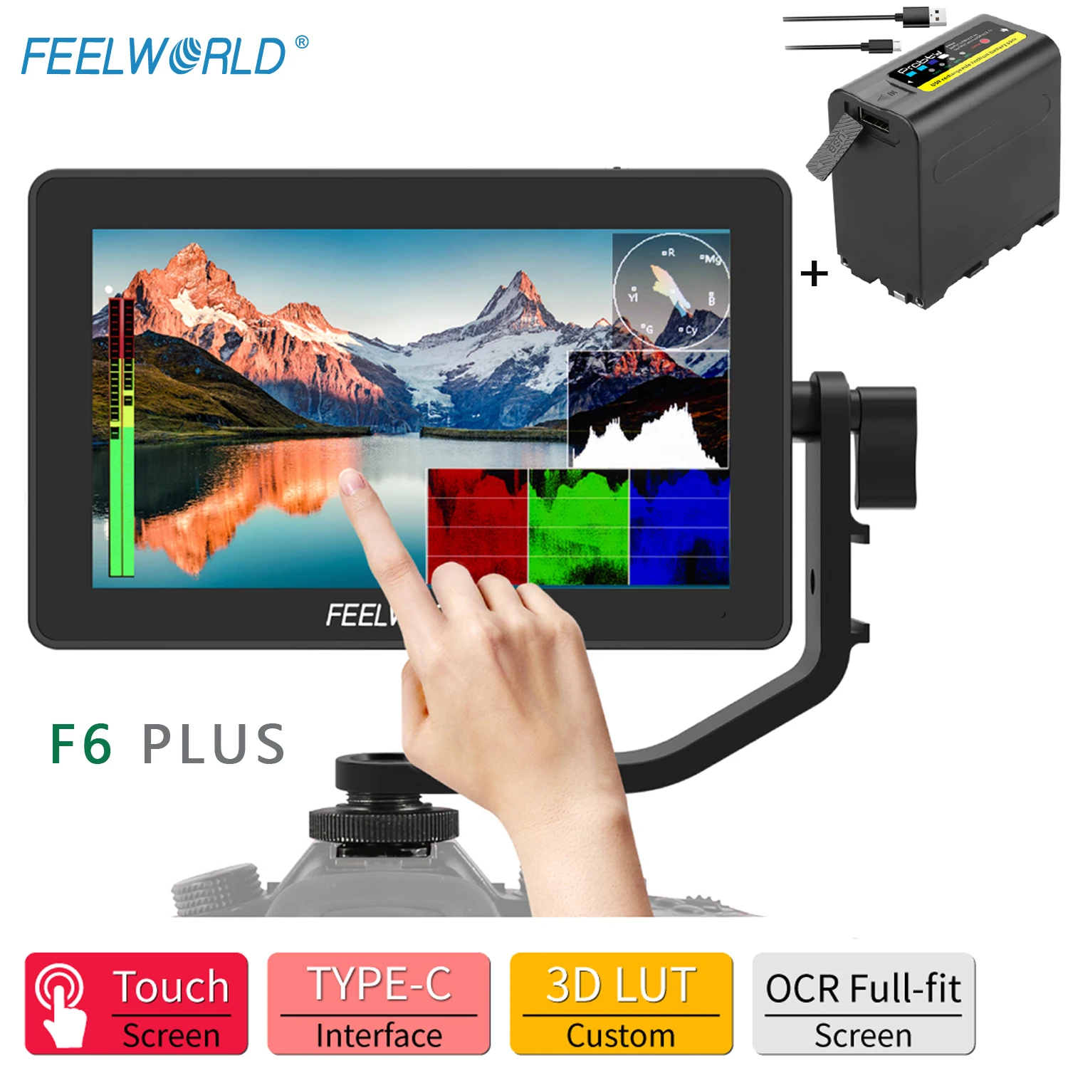FEELWORLD F6 PLUS 4K Monitor 5.5 Inch on Camera DSLR 3D LUT Touch Screen IPS FHD 1920x1080 Video 4K HDMI Field Monitor dslr FEELWORLD F6 PLUS 4K Monitor 5.5 Inch on Camera DSLR 3D LUT Touch Screen IPS FHD 1920x1080 Video 4K HDMI Field Monitor dslr