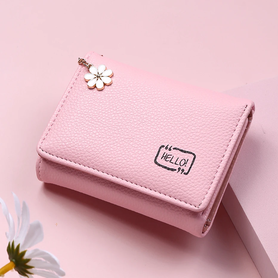 2021 New Cute Women Wallet Short Small Girls Tassel Female Soft